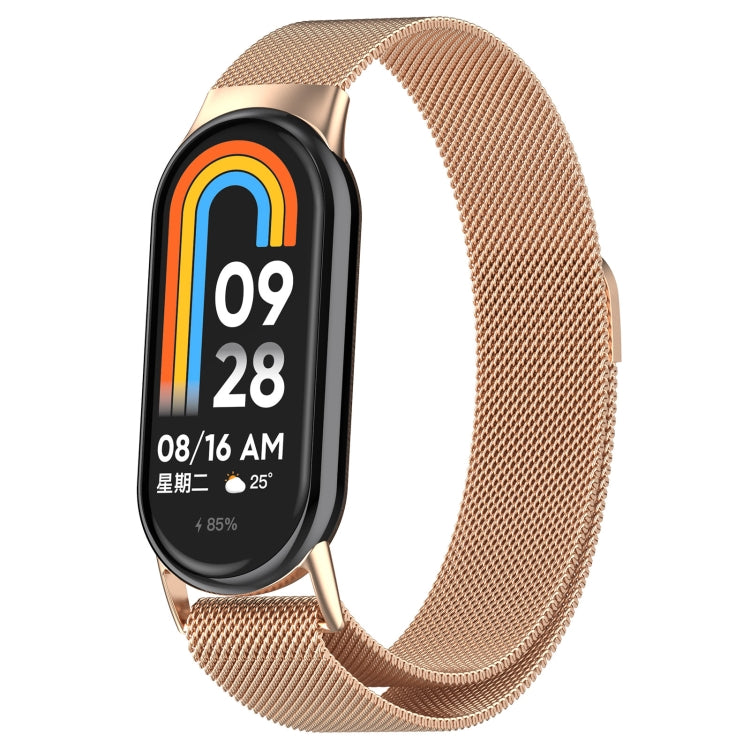 For Xiaomi Mi Band 8 Milanese Metal Watch Band(Rose Gold) - Smart Wear by PMC Jewellery | Online Shopping South Africa | PMC Jewellery