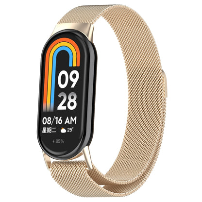 For Xiaomi Mi Band 8 Milanese Metal Watch Band(Champagne Color) - Smart Wear by PMC Jewellery | Online Shopping South Africa | PMC Jewellery