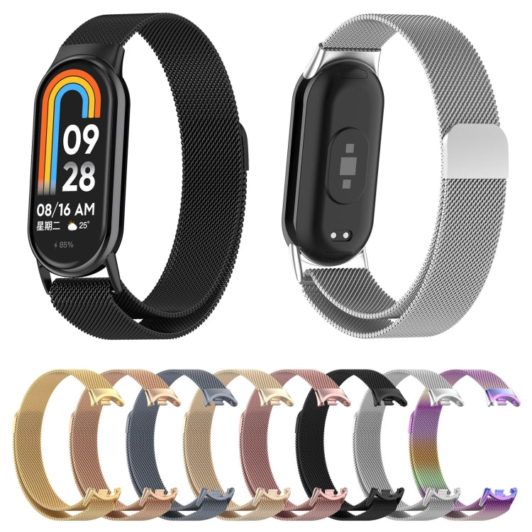 For Xiaomi Mi Band 8 Milanese Metal Watch Band(Black) - Smart Wear by PMC Jewellery | Online Shopping South Africa | PMC Jewellery