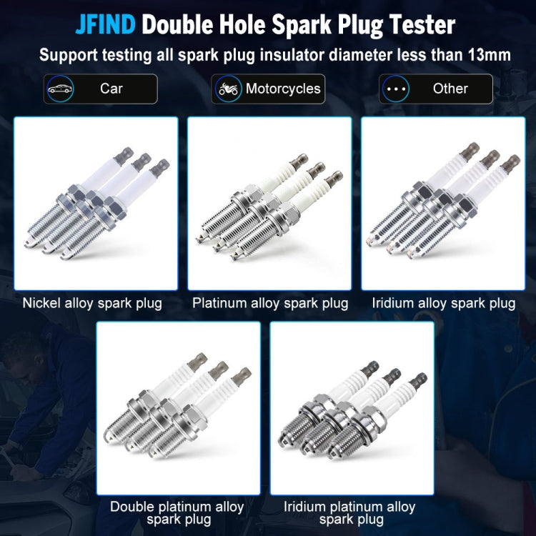 JFIND JF109 Car Double Hole Spark Plug Tester(EU Plug) - Electronic Test by JFIND | Online Shopping South Africa | PMC Jewellery | Buy Now Pay Later Mobicred