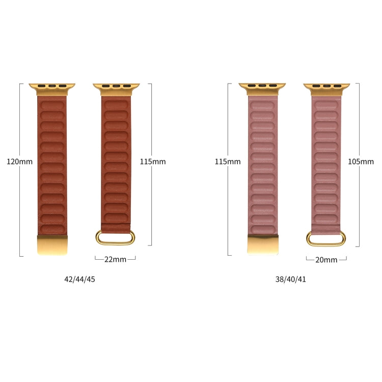 Magnetic Reverse Buckle Watch Band For Apple Watch Series 8&7 45mm(Saddle Brown) - Smart Wear by PMC TechLife | Online Shopping South Africa | PMC TechLife