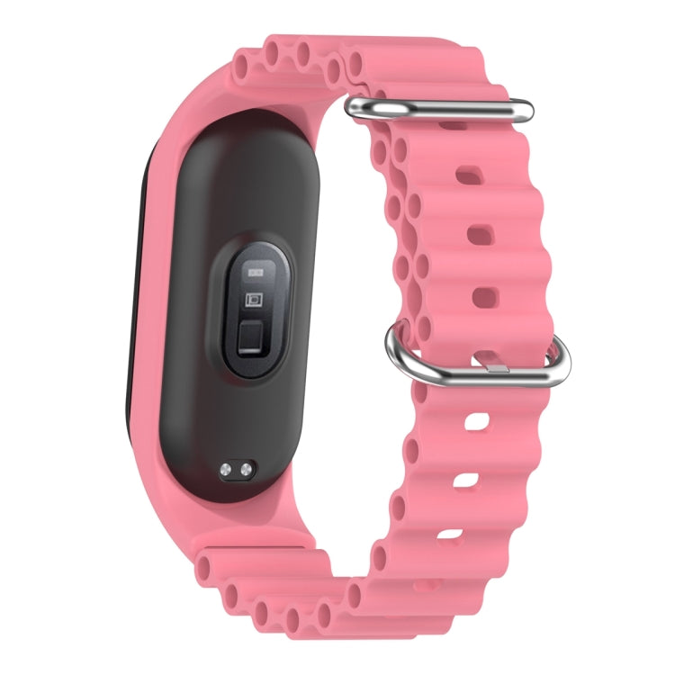 For Xiaomi Mi Band 7 / 6 / 5 / 4 / 3 Solid Color Marine Silicone Breathable Watch Band(Pink) - Smart Wear by PMC Jewellery | Online Shopping South Africa | PMC Jewellery