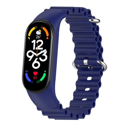 For Xiaomi Mi Band 7 / 6 / 5 / 4 / 3 Solid Color Marine Silicone Breathable Watch Band(Blue) - Smart Wear by PMC Jewellery | Online Shopping South Africa | PMC Jewellery