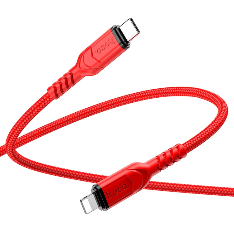 hoco X59 Victory PD 20W USB-C / Type-C to 8 Pin Charging Data Dable, Length:1m(Red) - 2 in 1 Cable by hoco | Online Shopping South Africa | PMC Jewellery | Buy Now Pay Later Mobicred