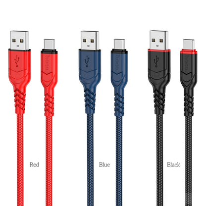 hoco X59 Victory 3A USB to USB-C / Type-C Charging Data Dable, Length:2m(Red) - USB-C & Type-C Cable by hoco | Online Shopping South Africa | PMC Jewellery