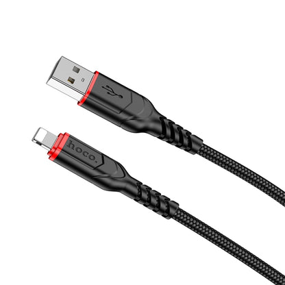 hoco X59 Victory 2.4A USB to 8 Pin Charging Data Dable, Length:2m(Black) - Normal Style Cable by hoco | Online Shopping South Africa | PMC Jewellery