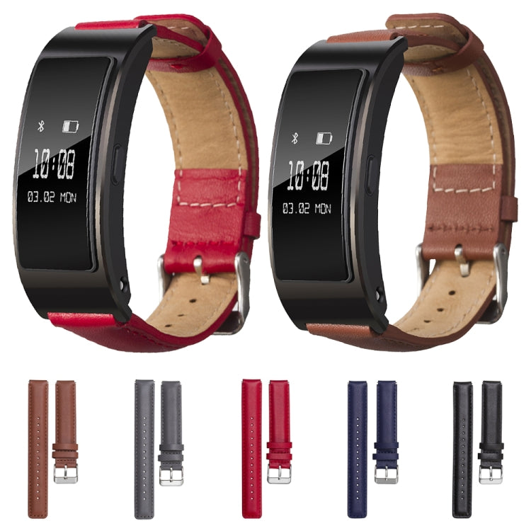 For Huawei Band 7 Glossy Leather Watch Band(Brown) - Smart Wear by PMC Jewellery | Online Shopping South Africa | PMC Jewellery