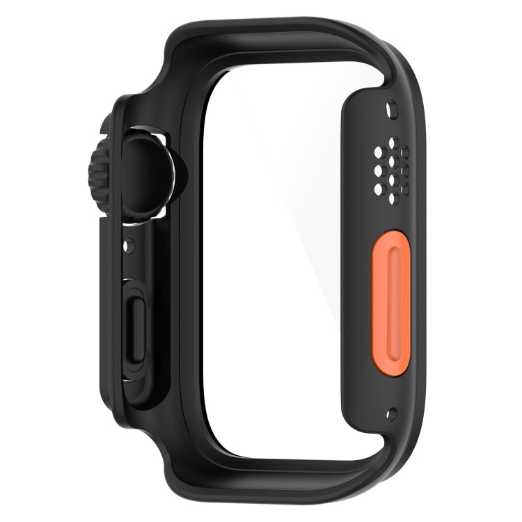 For Apple Watch Series 8 & 7 45mm Tempered Film + PC Integrated Watch Protective Case(Black) -  by PMC Jewellery | Online Shopping South Africa | PMC Jewellery