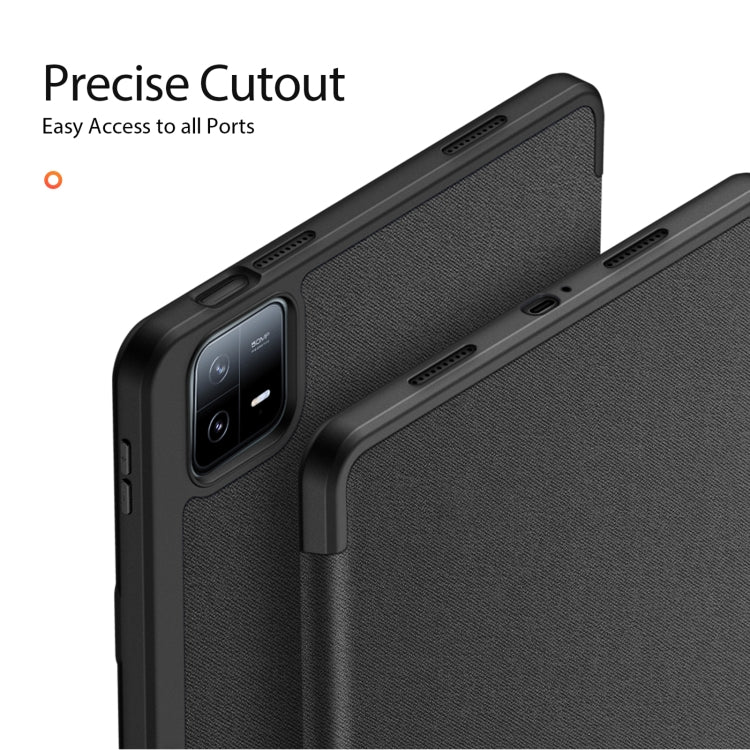 For Xiaomi Pad 6 Pro / Pad 6 DUX DUCIS Domo Series Magnetic Flip Leather Tablet Case(Black) -  by DUX DUCIS | Online Shopping South Africa | PMC Jewellery