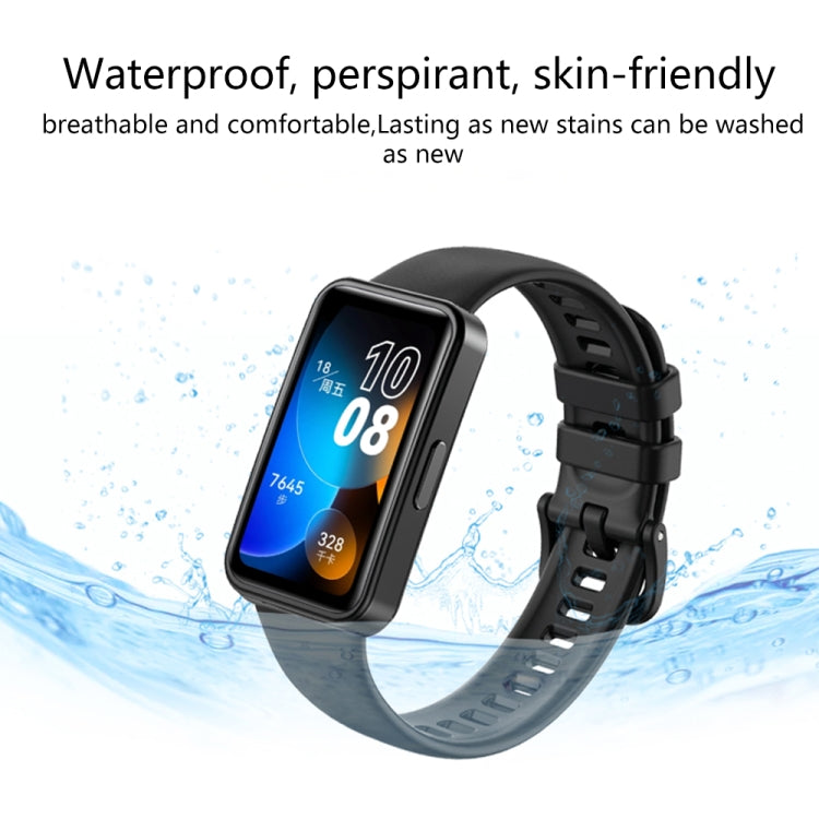 For Huawei Band 8 16mm Solid Color Silicone Replacement Watch Band(Black) - Watch Bands by PMC TechLife | Online Shopping South Africa | PMC TechLife | Buy Now Pay Later Mobicred