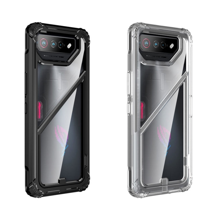 For Asus ROG Phone 7 / 7 Ultimate PC + TPU Shockproof Phone Case with Magnetic Holder(Translucent) - ASUS Cases by PMC Jewellery | Online Shopping South Africa | PMC Jewellery