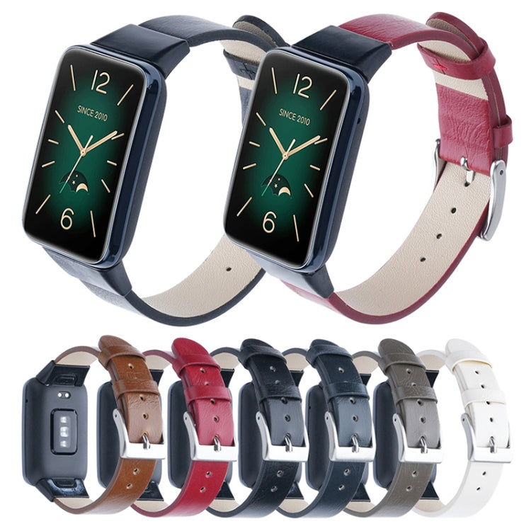 For Xiaomi Mi Band 7 Pro Leather Texture Replacement Watch Band(Black) - Watch Bands by PMC TechLife | Online Shopping South Africa | PMC TechLife