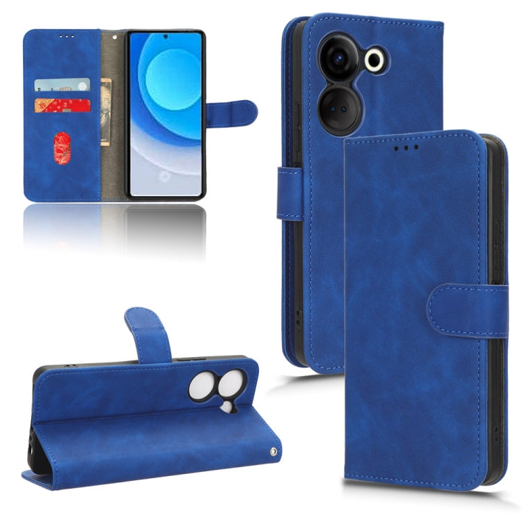 For TECNO Camon 20 Pro Skin Feel Magnetic Flip Leather Phone Case(Blue) - Tecno Cases by PMC Jewellery | Online Shopping South Africa | PMC Jewellery