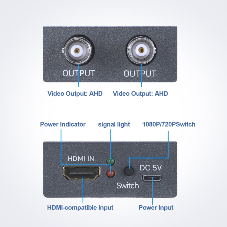 NK-C9 HDMI to AHD 1080P HD Video Converter(Grey) - Converter by PMC Jewellery | Online Shopping South Africa | PMC Jewellery