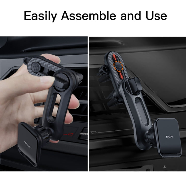 Yesido C106 Car Air Outlet Dual Clip Magsafe Magnetic Phone Navigation Holder(Black) - Car Holders by Yesido | Online Shopping South Africa | PMC Jewellery