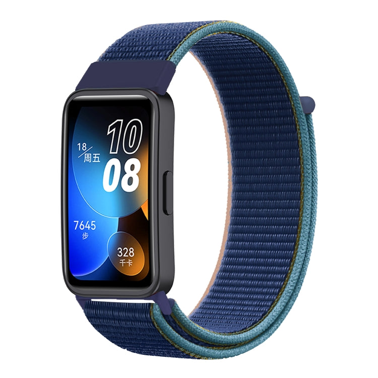 For Huawei Band 8 16mm Woven Nylon Loop Watch Band(Dark Army Blue) - Watch Bands by PMC TechLife | Online Shopping South Africa | PMC TechLife