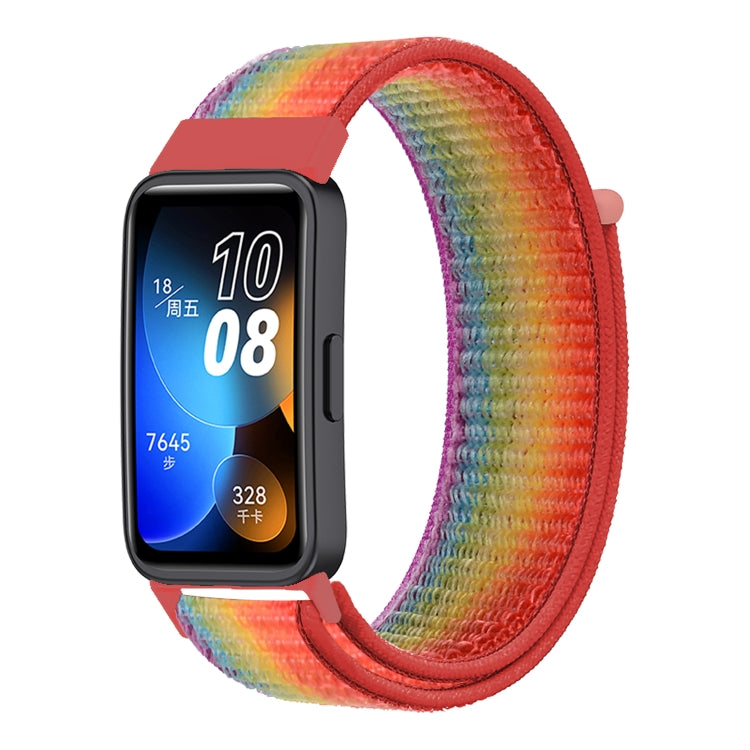 For Huawei Band 8 16mm Woven Nylon Loop Watch Band(Rainbow Color) - Watch Bands by PMC TechLife | Online Shopping South Africa | PMC TechLife