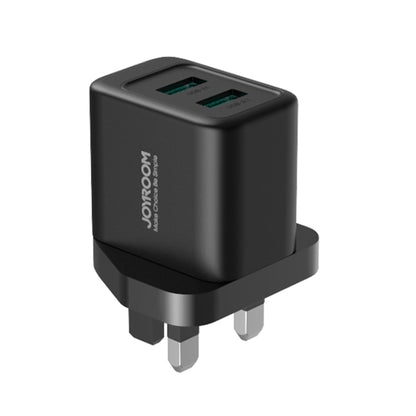 JOYROOM JR-TCN01 2.4A Dual Ports USB Charger, Plug:UK Plug(Black) - USB Charger by JOYROOM | Online Shopping South Africa | PMC Jewellery