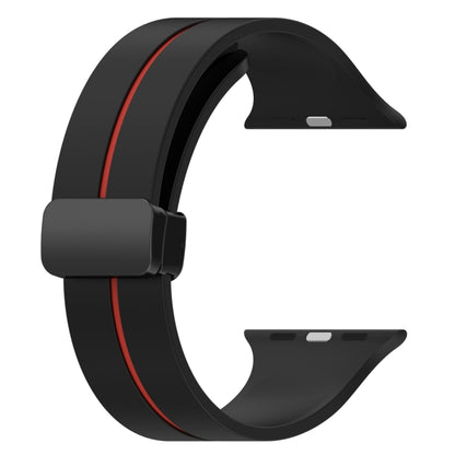 Two Color Folding Buckle Silicone Watch Band For Apple Watch 5 40mm(Black+Red) -  by PMC Jewellery | Online Shopping South Africa | PMC Jewellery