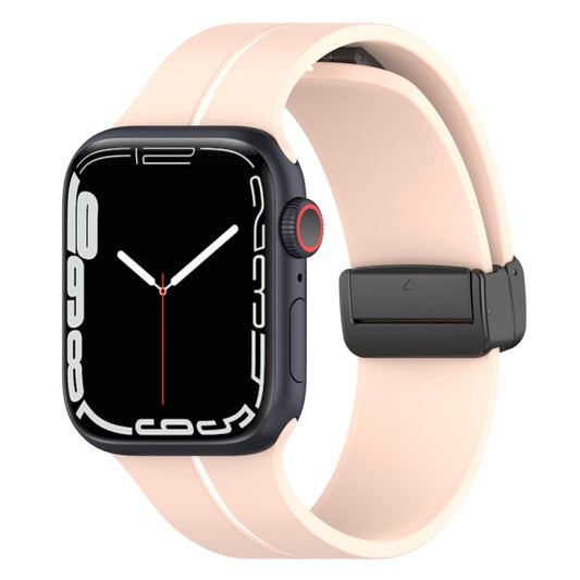 Two Color Folding Buckle Silicone Watch Band For Apple Watch 4 40mm(Pink+White) -  by PMC Jewellery | Online Shopping South Africa | PMC Jewellery