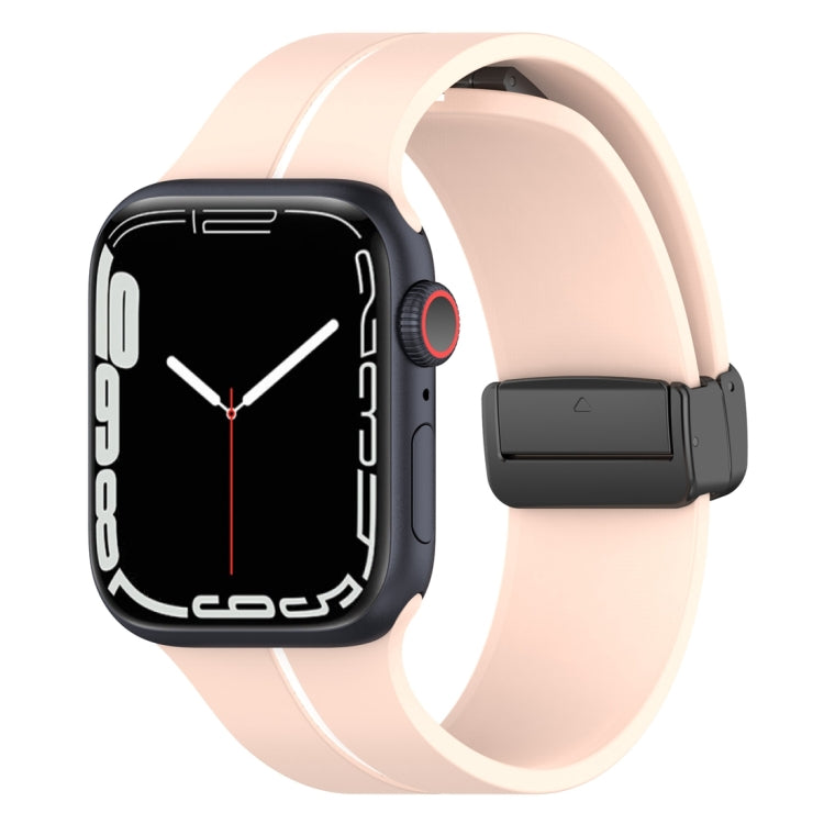 Two Color Folding Buckle Silicone Watch Band For Apple Watch 4 44mm(Pink+White) -  by PMC TechLife | Online Shopping South Africa | PMC TechLife