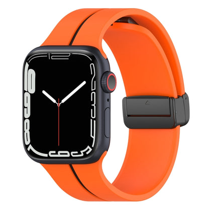 Two Color Folding Buckle Silicone Watch Band For Apple Watch 3 38mm(Orange+Black) -  by PMC Jewellery | Online Shopping South Africa | PMC Jewellery