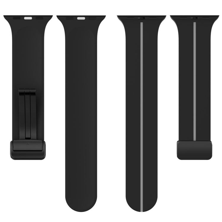Two Color Folding Buckle Silicone Watch Band For Apple Watch 42mm(Black+Grey) -  by PMC TechLife | Online Shopping South Africa | PMC TechLife