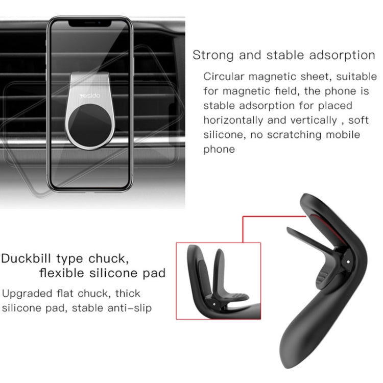 Yesido C64 Car Air Vent Strong Magnetic Phone Holder(Black) - Car Holders by Yesido | Online Shopping South Africa | PMC Jewellery