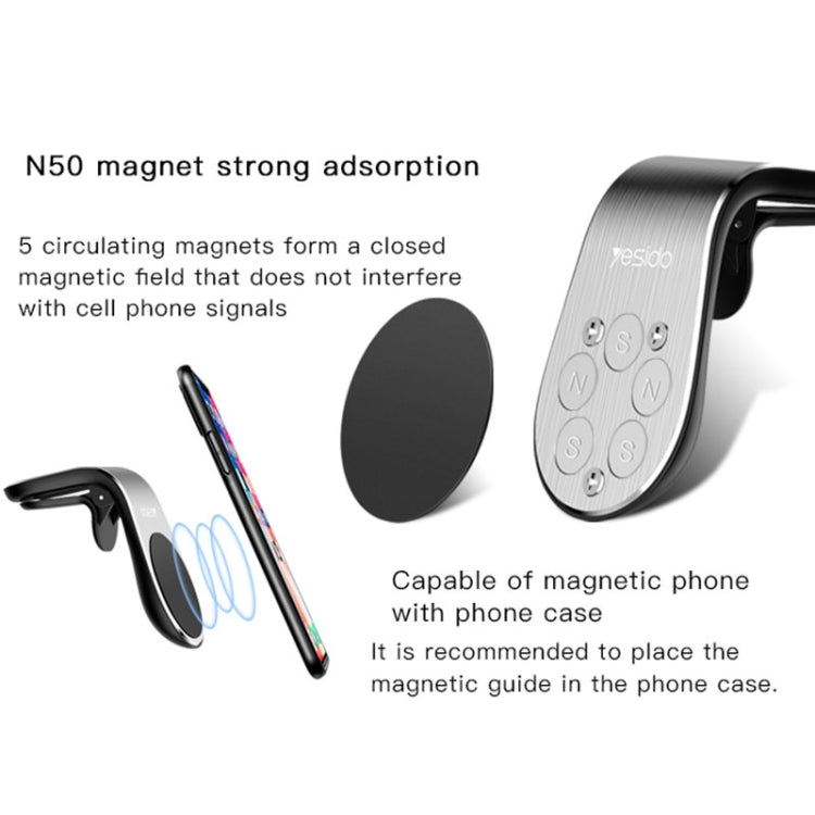 Yesido C64 Car Air Vent Strong Magnetic Phone Holder(Black) - Universal Car Holders by Yesido | Online Shopping South Africa | PMC TechLife | Buy Now Pay Later Mobicred