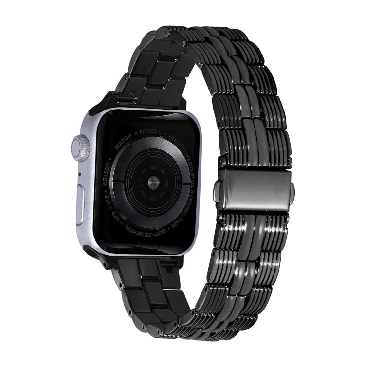 3-Beads Stripe Metal Watch Band For Apple Watch 7 41mm(Black) -  by PMC TechLife | Online Shopping South Africa | PMC TechLife