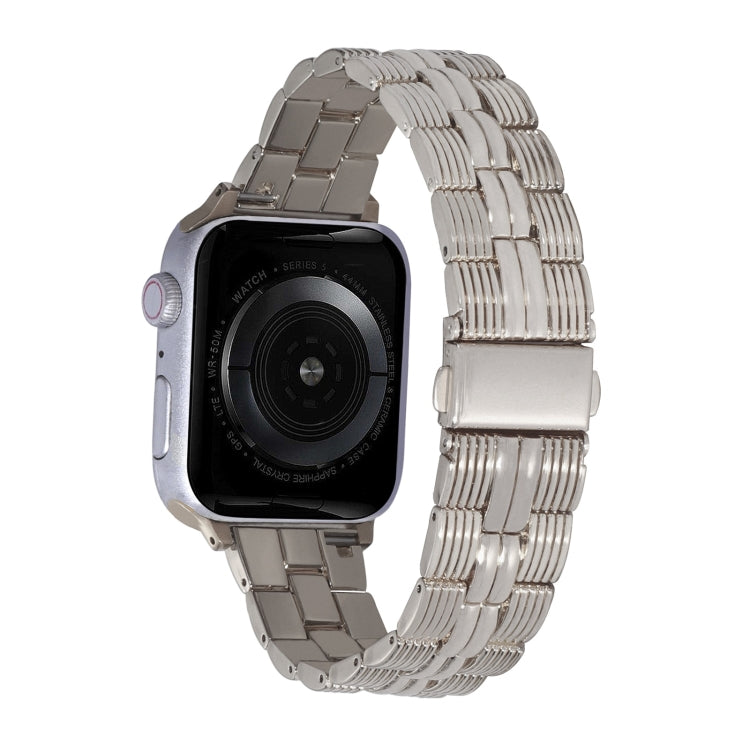 3-Beads Stripe Metal Watch Band For Apple Watch SE 40mm(Starlight) -  by PMC TechLife | Online Shopping South Africa | PMC TechLife