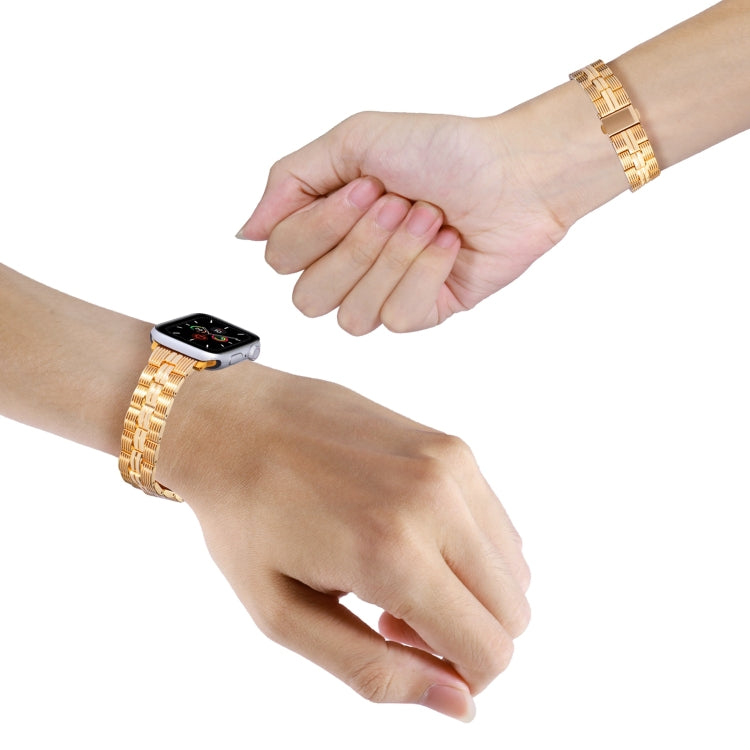 3-Beads Stripe Metal Watch Band For Apple Watch 2 42mm(Gold) -  by PMC TechLife | Online Shopping South Africa | PMC TechLife