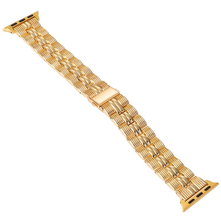 3-Beads Stripe Metal Watch Band For Apple Watch 38mm(Gold) -  by PMC TechLife | Online Shopping South Africa | PMC TechLife