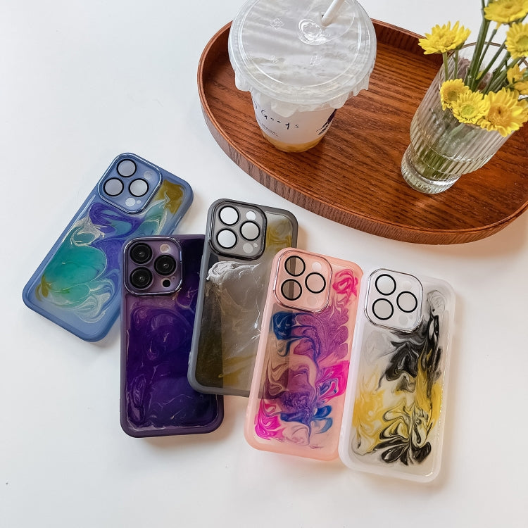 For iPhone 14 Pro Oil Painting Electroplating TPU Phone Case(Grey) - iPhone 14 Pro Cases by PMC TechLife | Online Shopping South Africa | PMC TechLife