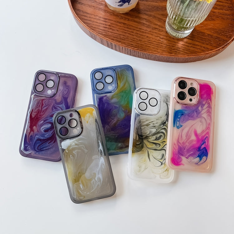 For iPhone 13 Pro Oil Painting Electroplating TPU Phone Case(Grey) - iPhone 13 Pro Cases by PMC TechLife | Online Shopping South Africa | PMC TechLife