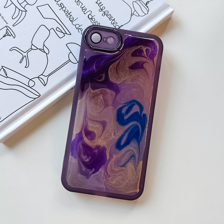 For iPhone SE 2022/2020 / 8 / 7 Oil Painting Electroplating TPU Phone Case(Purple) - iPhone SE 2022 / 2020 / 8 / 7 Cases by PMC Jewellery | Online Shopping South Africa | PMC Jewellery