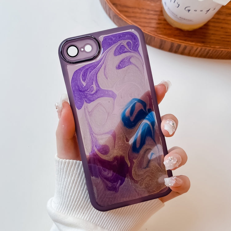 For iPhone SE 2022/2020 / 8 / 7 Oil Painting Electroplating TPU Phone Case(Purple) - iPhone SE 2022 / 2020 / 8 / 7 Cases by PMC Jewellery | Online Shopping South Africa | PMC Jewellery