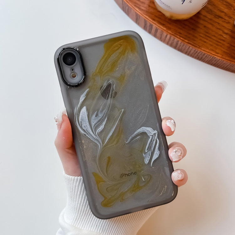 For iPhone XR Oil Painting Electroplating TPU Phone Case(Grey) - More iPhone Cases by PMC Jewellery | Online Shopping South Africa | PMC Jewellery