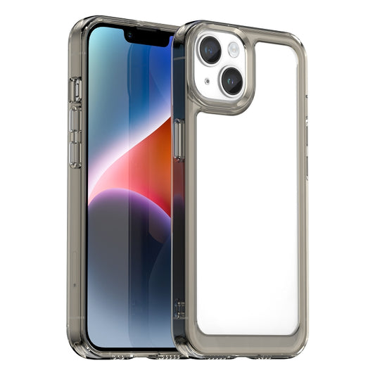 For iPhone 15 Colorful Series Acrylic + TPU Phone Case(Transparent Grey) - iPhone 15 Cases by PMC Jewellery | Online Shopping South Africa | PMC Jewellery