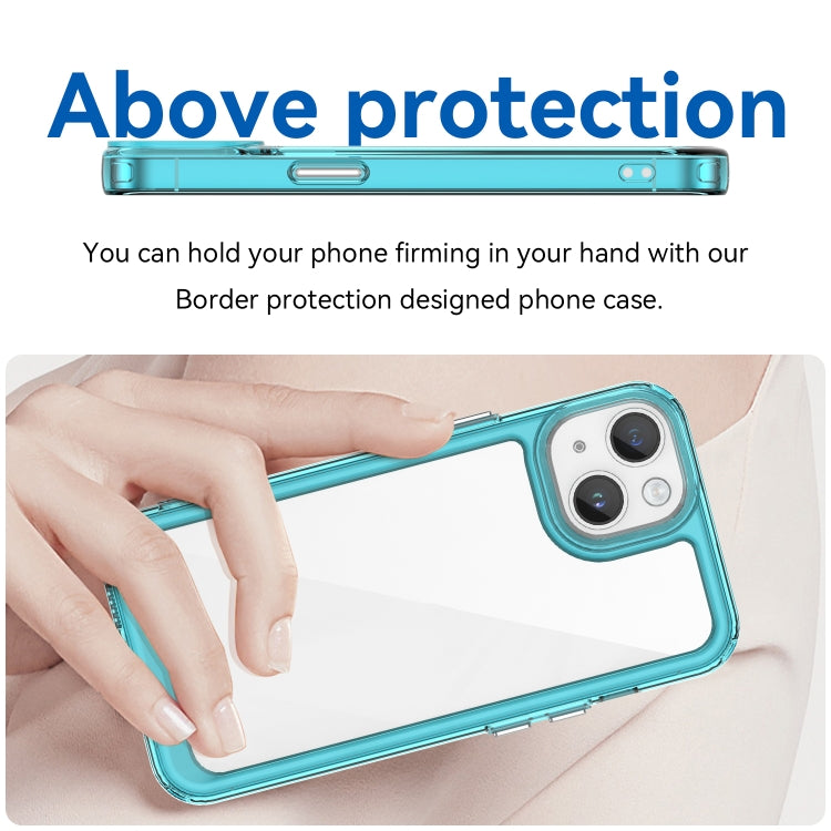For iPhone 15 Colorful Series Acrylic + TPU Phone Case(Transparent Blue) - iPhone 15 Cases by PMC TechLife | Online Shopping South Africa | PMC TechLife