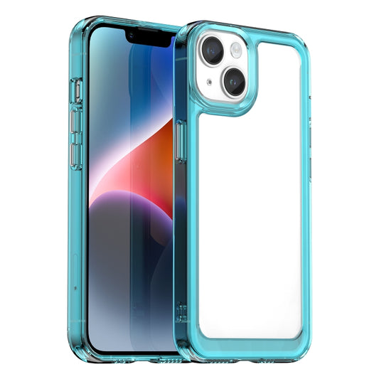 For iPhone 15 Plus Colorful Series Acrylic + TPU Phone Case(Transparent Blue) - iPhone 15 Plus Cases by PMC Jewellery | Online Shopping South Africa | PMC Jewellery