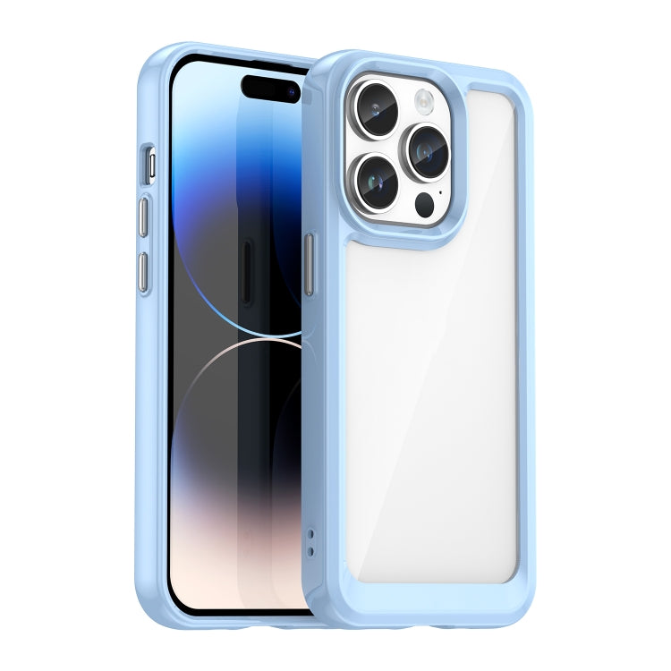 For iPhone 15 Pro Colorful Series Acrylic + TPU Phone Case(Blue) - iPhone 15 Pro Cases by PMC Jewellery | Online Shopping South Africa | PMC Jewellery