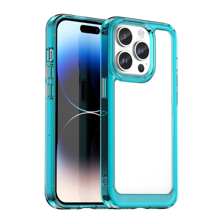 For iPhone 15 Pro Colorful Series Acrylic + TPU Phone Case(Transparent Blue) - iPhone 15 Pro Cases by PMC TechLife | Online Shopping South Africa | PMC TechLife