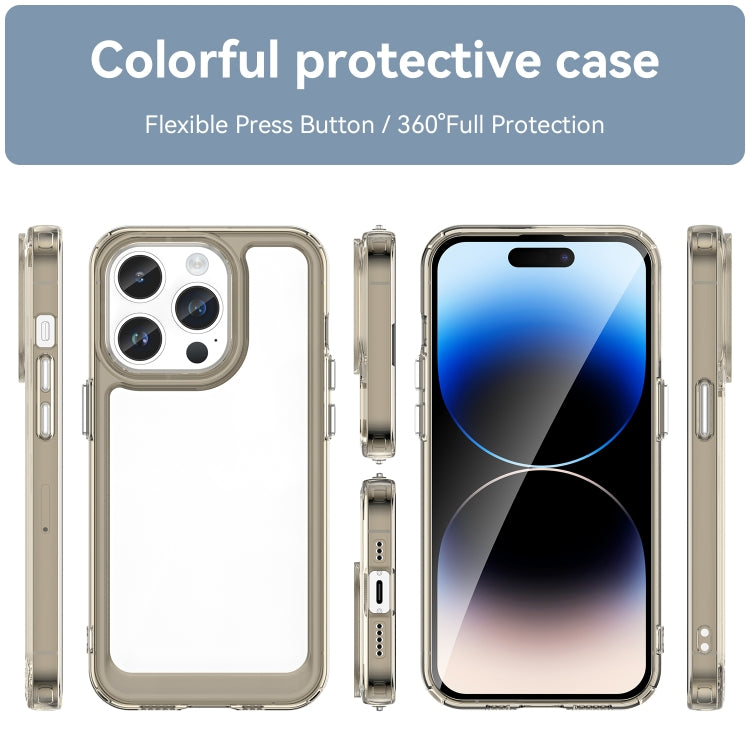 For iPhone 15 Pro Max Colorful Series Acrylic + TPU Phone Case(Transparent Grey) - iPhone 15 Pro Max Cases by PMC Jewellery | Online Shopping South Africa | PMC Jewellery