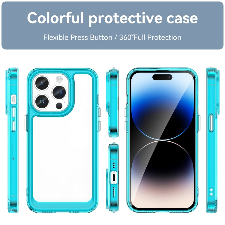 For iPhone 15 Pro Max Colorful Series Acrylic + TPU Phone Case(Transparent Blue) - iPhone 15 Pro Max Cases by PMC Jewellery | Online Shopping South Africa | PMC Jewellery