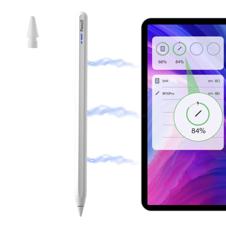 BP20Pro Magnetic Wireless Charging Active Bluetooth Stylus Pen(White) - Stylus Pen by PMC Jewellery | Online Shopping South Africa | PMC Jewellery