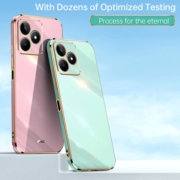 For Realme C53 2023 XINLI Straight 6D Plating Gold Edge TPU Phone Case(Black) - free shipping - PMC TechLife - Order now!