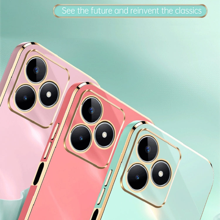 For Realme C53 2023 XINLI Straight 6D Plating Gold Edge TPU Phone Case(Black) - free shipping - PMC TechLife - Order now!