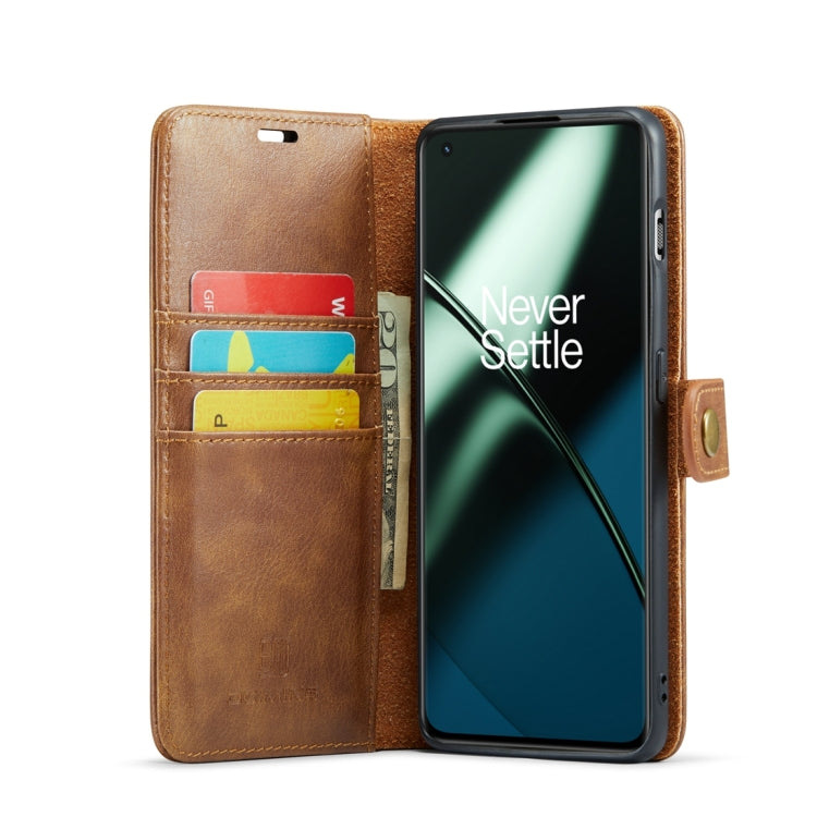 For OnePlus 11 DG.MING Crazy Horse Texture Detachable Magnetic Leather Case(Brown) - free shipping - PMC TechLife - Order now!