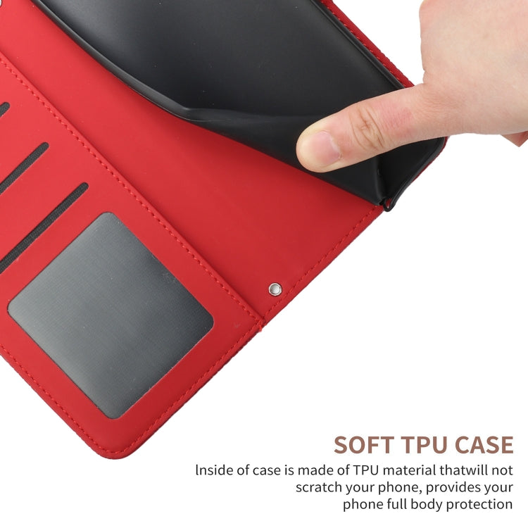For Xiaomi Poco F5 HT03 Skin Feel Butterfly Embossed Flip Leather Phone Case(Red) - free shipping - PMC TechLife - Order now!